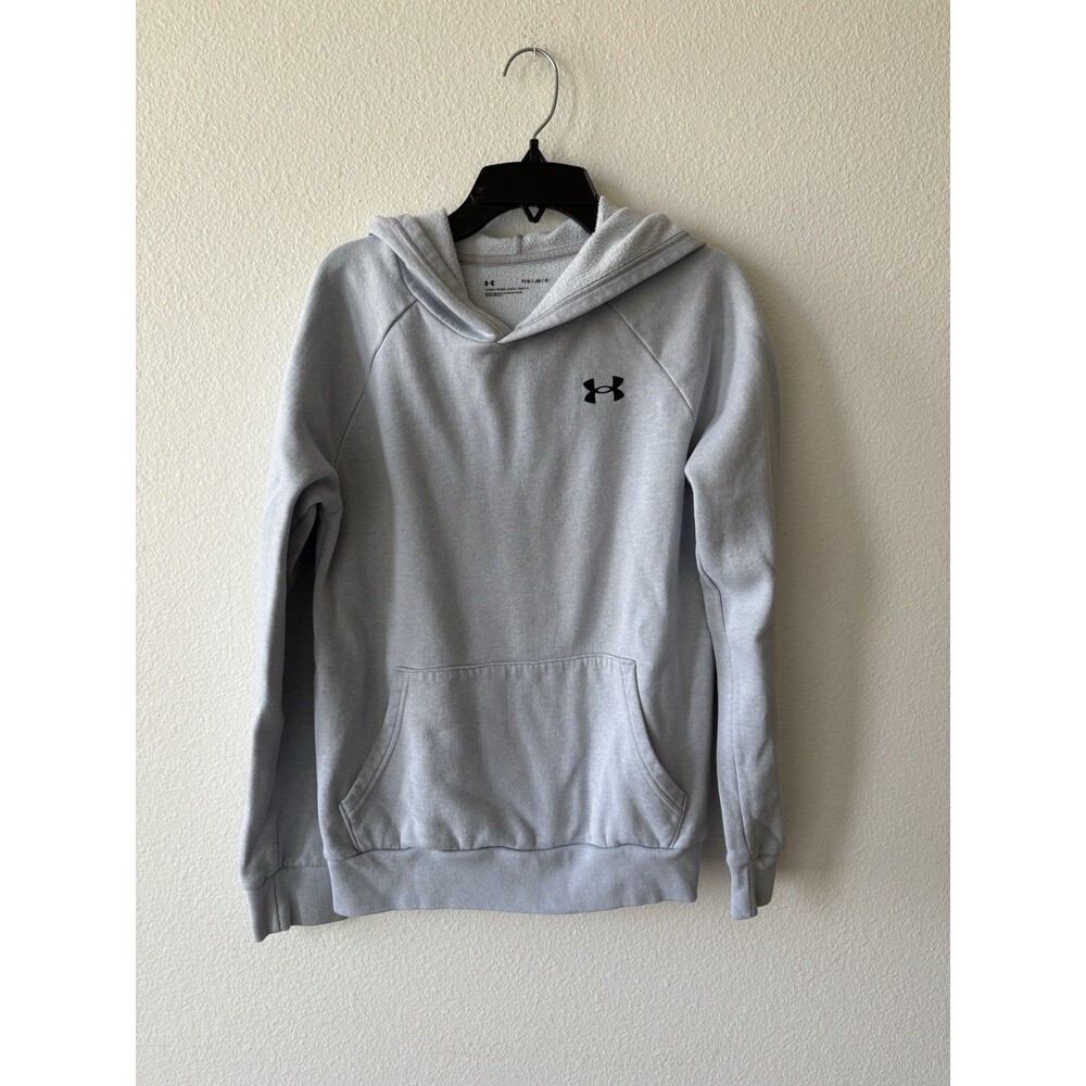Under Armour Kids Youth Large Gray Hooded Sweatshirt Loose Fit